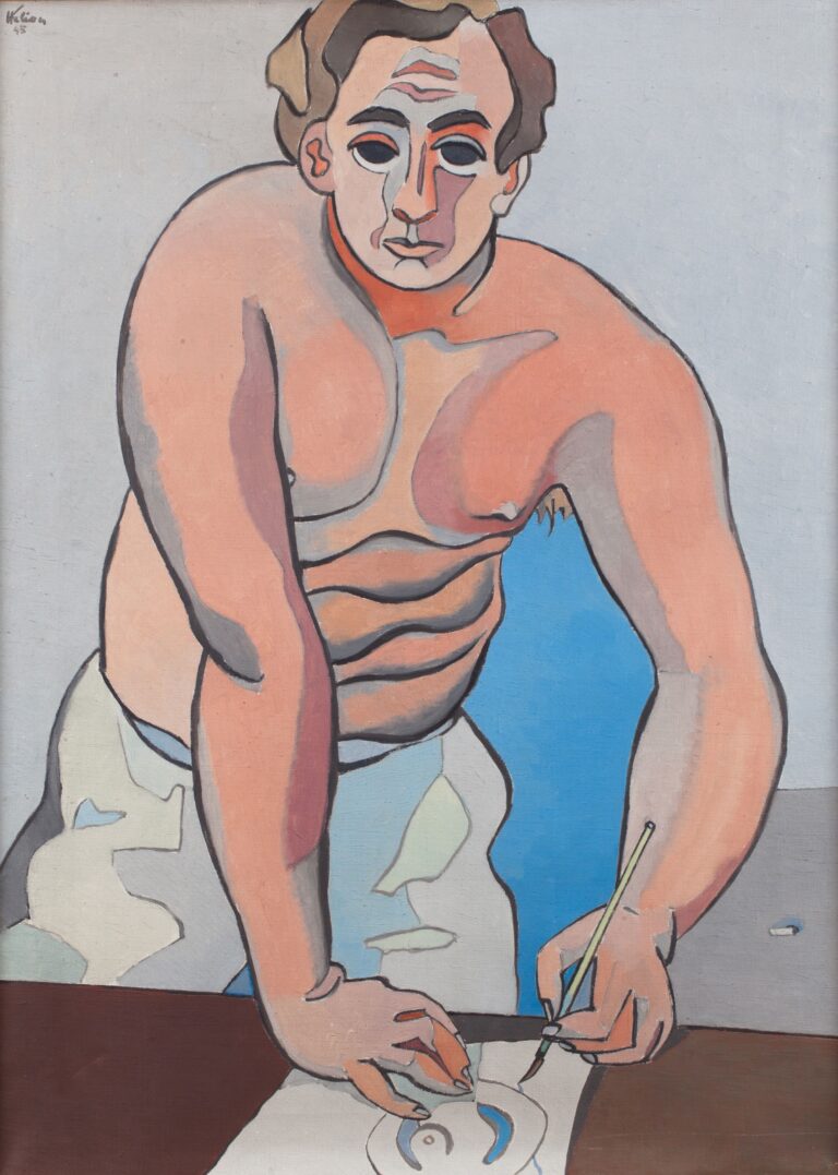 The half-naked painter (Self-portrait)