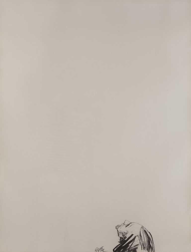 Portrait de Jacques Kerchache du dessus, tête penchée